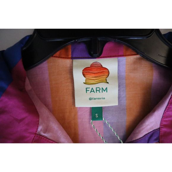 Farm Rio 295672 Women's Sz Small Multicolor Amanda Stripes Mini Dress - Picture 15 of 16